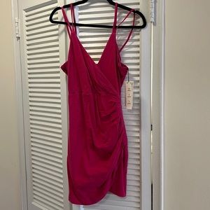 Zara ruched mini dress with crisscross back - Size Medium